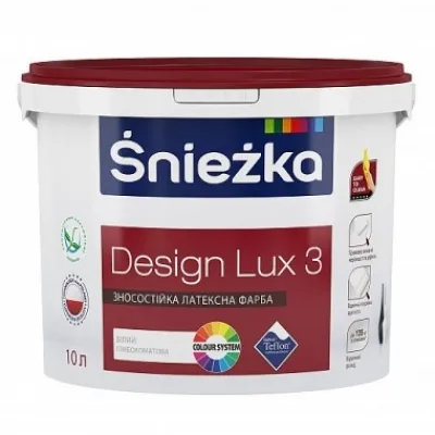 Глибоко матова латексна фарба для інтер'єрів Sniezka DESIGN LUX 3