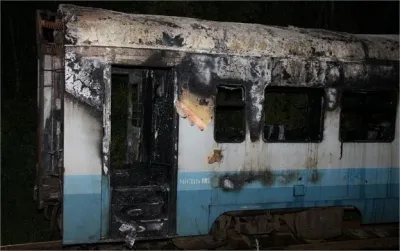 На Вінниччині горіла електричка. Два вагони потягу вигоріли вщент