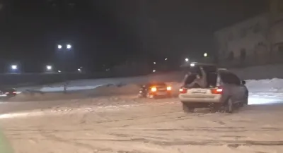Зимовий дріфт на евробляхах у Вінниці (Відео)